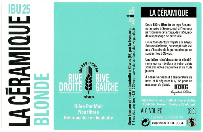 Etiquette BRASSERIE RIVE DROITE RIVE GAUCHE 02