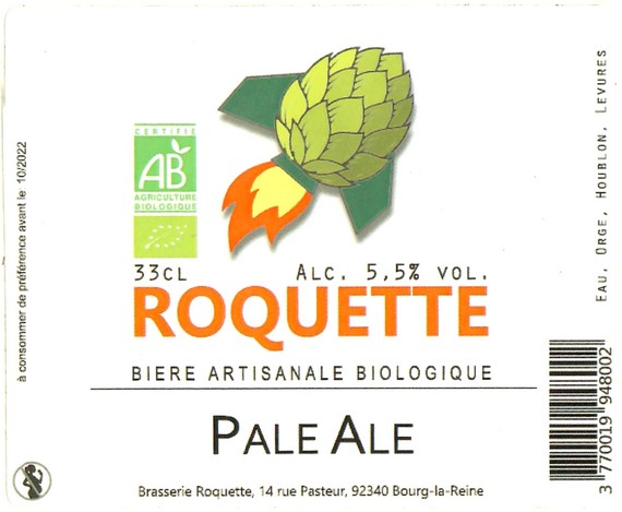 Etiquette BRASSERIE ROQUETTE 01