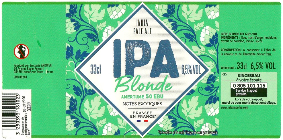 Etiquette BRASSERIE SAB 125