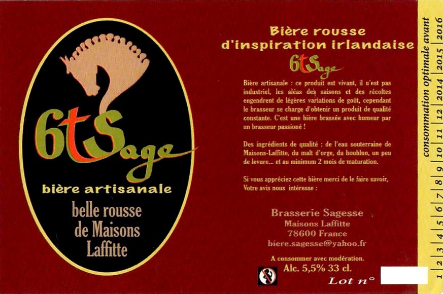 Etiquette BRASSERIE SAGESSE 78 02