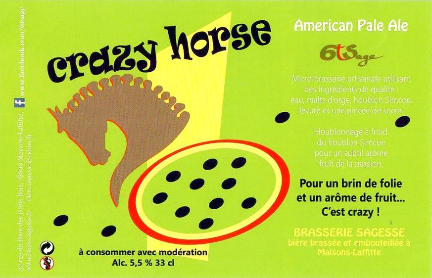 Etiquette BRASSERIE SAGESSE 78 06