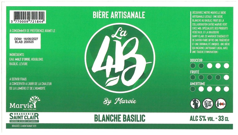 Etiquette BRASSERIE SAINT-CLAIR 54