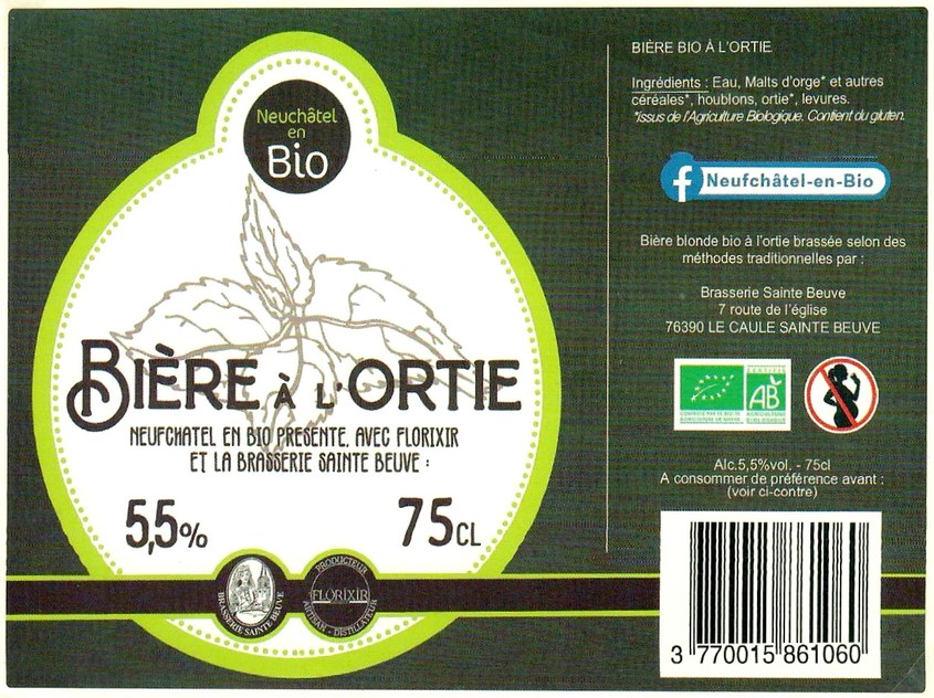 Etiquette BRASSERIE SAINTE-BEUVE 12