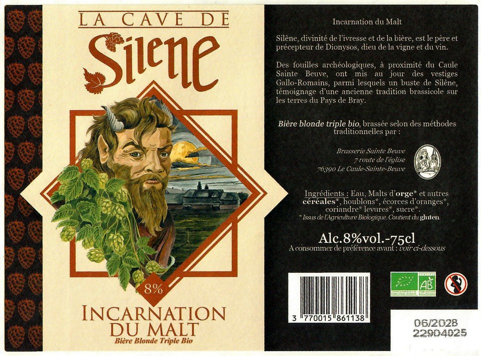 Etiquette BRASSERIE SAINTE-BEUVE 24