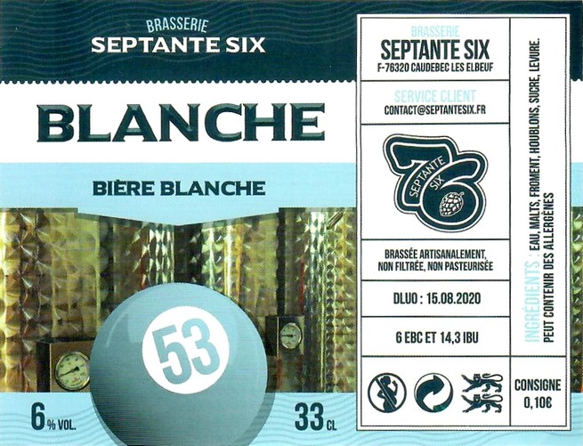 Etiquette BRASSERIE SEPTANTE SIX 01