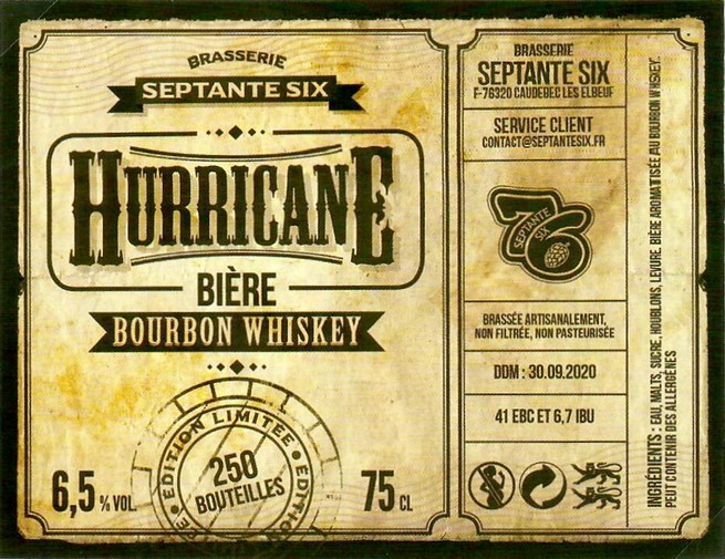 Etiquette BRASSERIE SEPTANTE SIX 07