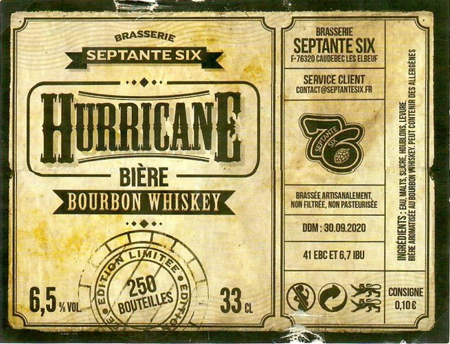 Etiquette BRASSERIE SEPTANTE SIX 12