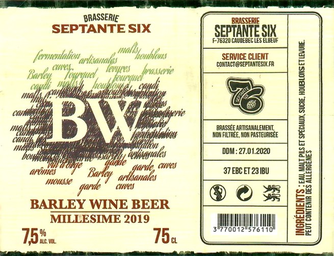 Etiquette BRASSERIE SEPTANTE SIX 13