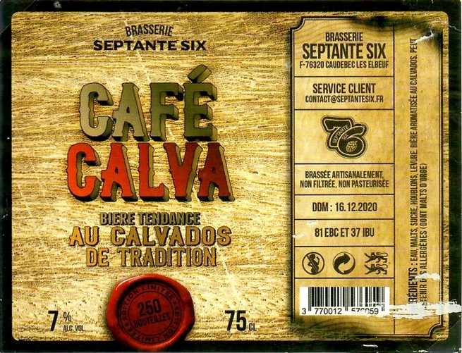 Etiquette BRASSERIE SEPTANTE SIX 14