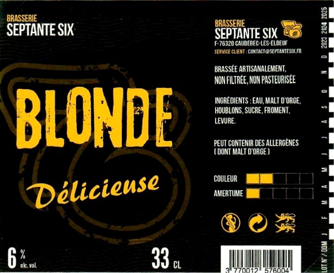 Etiquette BRASSERIE SEPTANTE SIX 34
