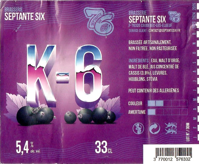 Etiquette BRASSERIE SEPTANTE SIX 39