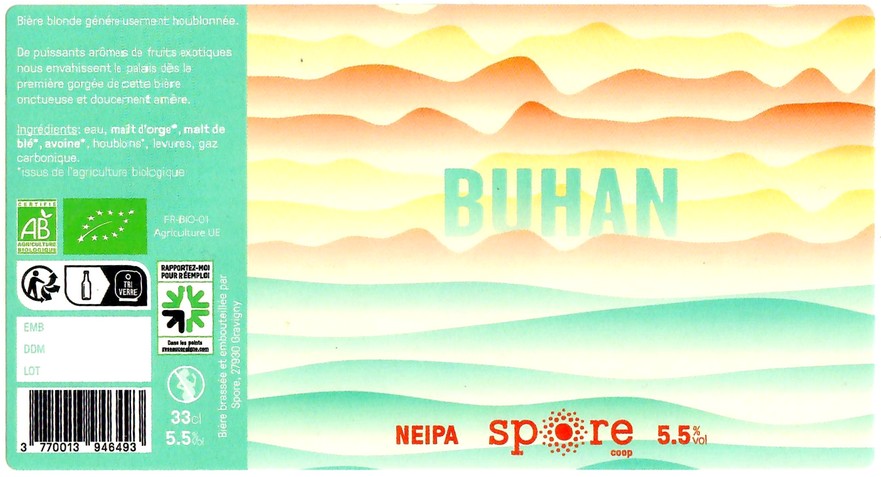 Etiquette BRASSERIE SPORE 45