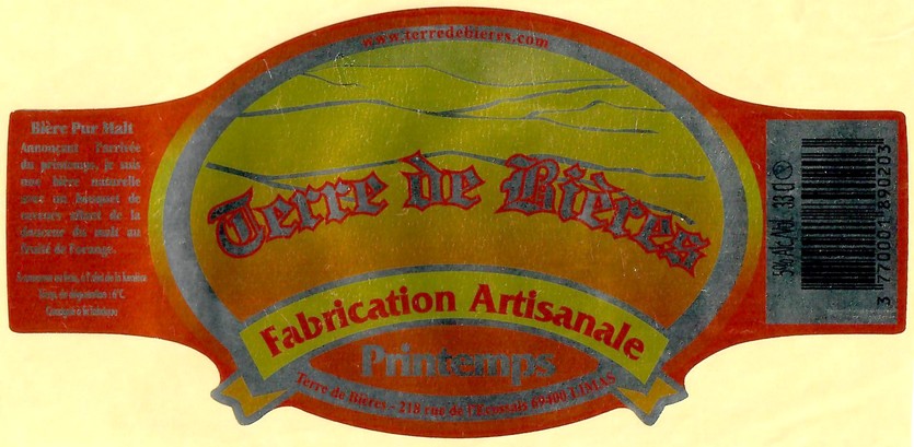 Etiquette BRASSERIE TERRE DE BIERES 38