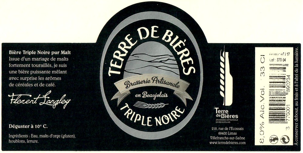Etiquette BRASSERIE TERRE DE BIERES 48