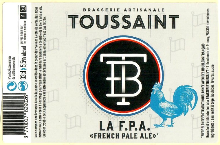 Etiquette BRASSERIE TOUSSAINT 04