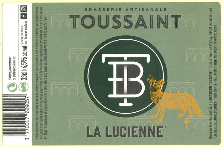 Etiquette BRASSERIE TOUSSAINT 06