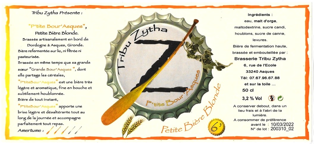 etiquette BRASSERIE TRIBU ZYTHA 12