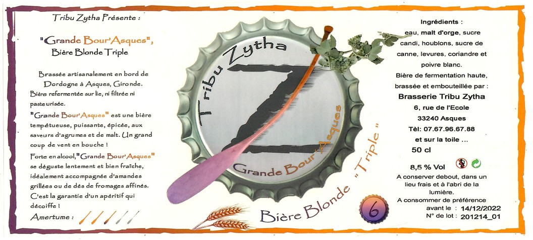 Etiquette BRASSERIE TRIBU ZYTHA 21