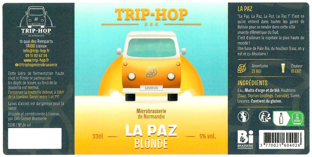 Etiquette BRASSERIE TRIP HOP 15