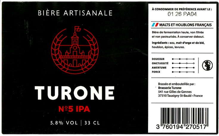 Etiquette BRASSERIE DE TURONE 01