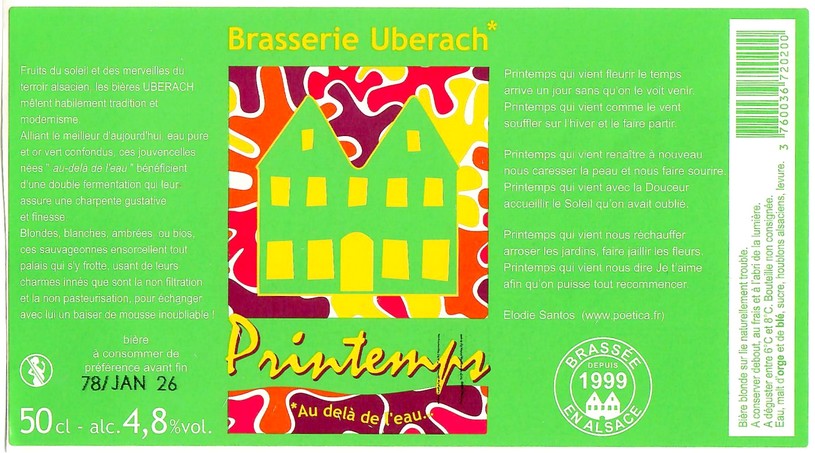 Etiquette BRASSERIE UBERACH 117