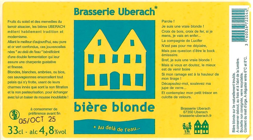 Etiquette BRASSERIE UBERACH 126