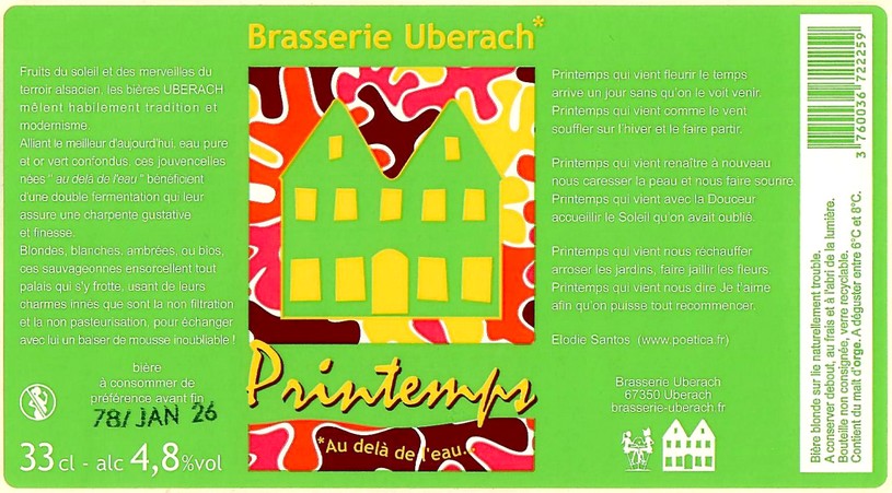 Etiquette BRASSERIE UBERACH 127