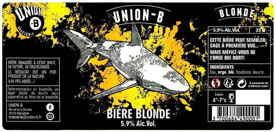 Etiquette BRASSERIE UNION B 20