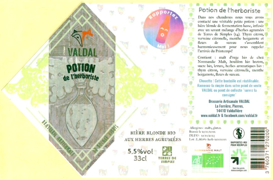 Etiquette BRASSERIE VALDAL 26