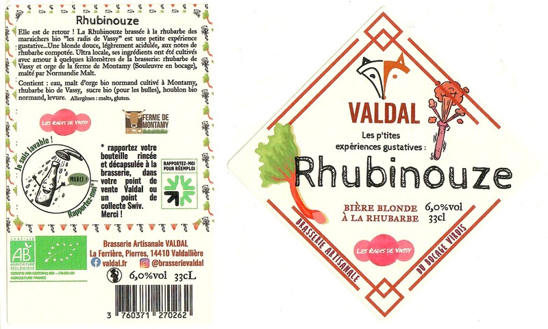 Etiquette BRASSERIE VALDAL 40