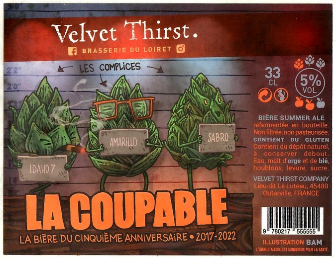 Etiquette BRASSERIE VELVET THIRST 16