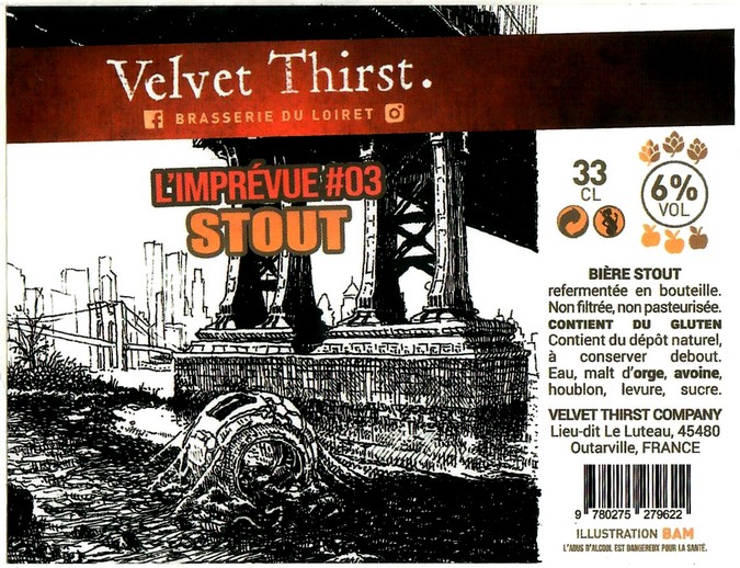 Etiquette BRASSERIE VELVET THIRST 20