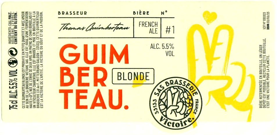 Etiquette BRASSERIE VICTOIRE 05