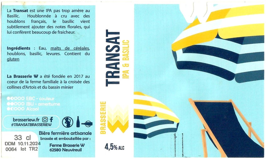 Etiquette BRASSERIE W 13