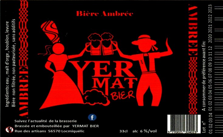 etiquette BRASSERIE YERMAT BIER 12