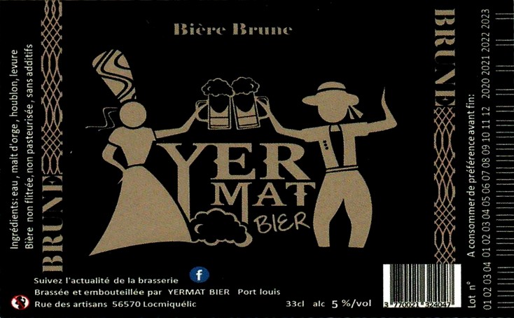 etiquette BRASSERIE YERMAT BIER 14