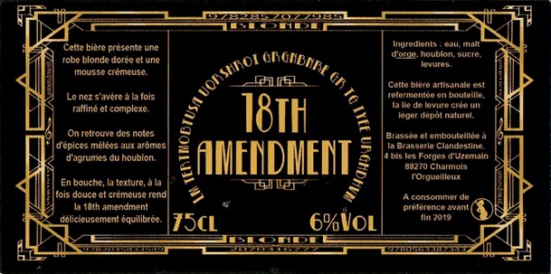 Etiquette LA BRASSERIE CLANDESTINE 20