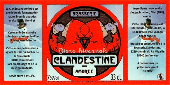 Etiquette LA BRASSERIE CLANDESTINE 23