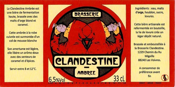 Etiquette LA BRASSERIE CLANDESTINE 26