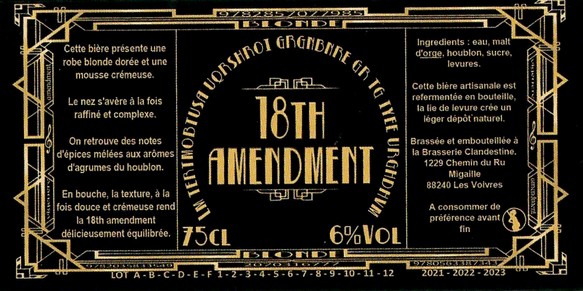 Etiquette LA BRASSERIE CLANDESTINE 27