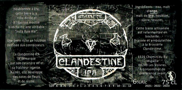 Etiquette LA BRASSERIE CLANDESTINE 29