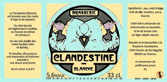 Etiquette LA BRASSERIE CLANDESTINE 32