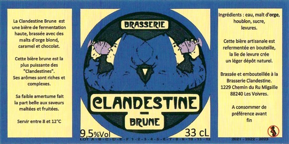 Etiquette LA BRASSERIE CLANDESTINE 34