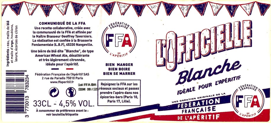 Etiquette BRASSERIE LA BRASSERIE FONDAMENTALE 12