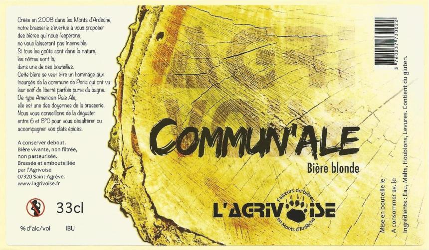 etiquette BRASSERIE L'AGRIVOISE 16