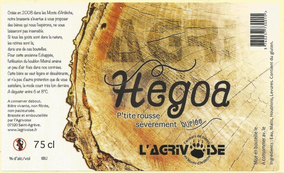 etiquette BRASSERIE L'AGRIVOISE 18