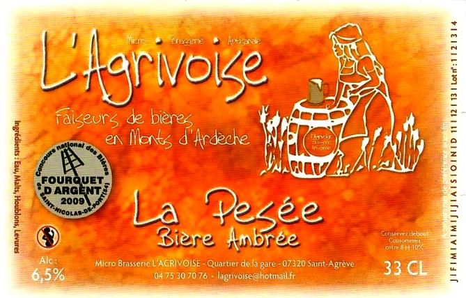etiquette BRASSERIE L'AGRIVOISE 26