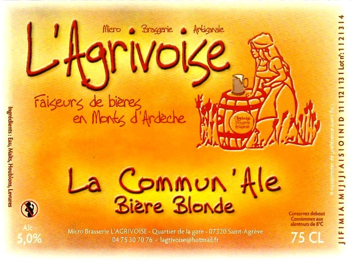 etiquette BRASSERIE L'AGRIVOISE 27
