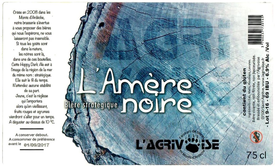 Etiquette BRASSERIE AGRIVOISE 30