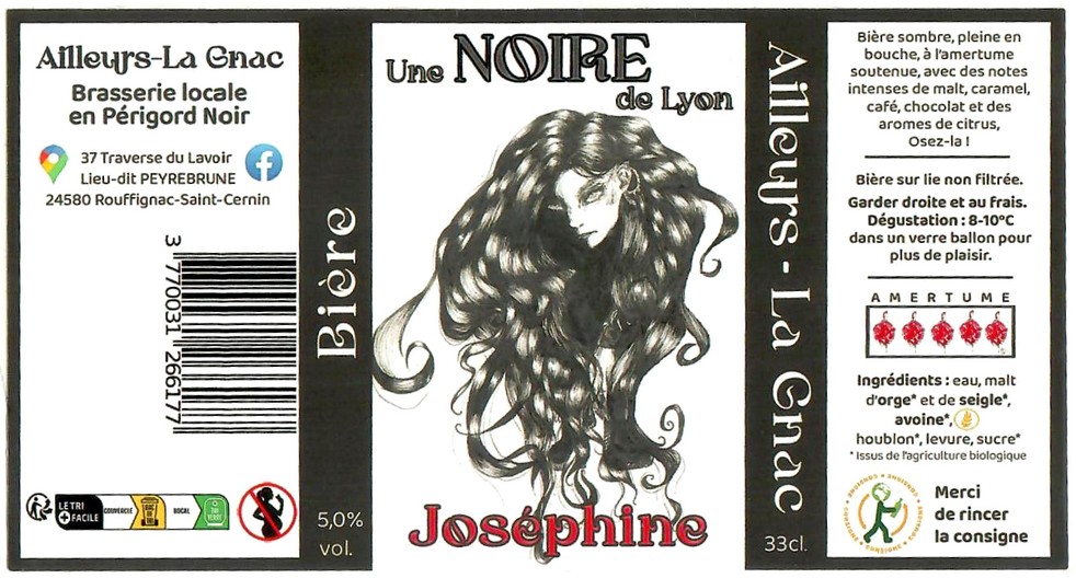Etiquette BRASSERIE AILLEURS LA GNAC 18